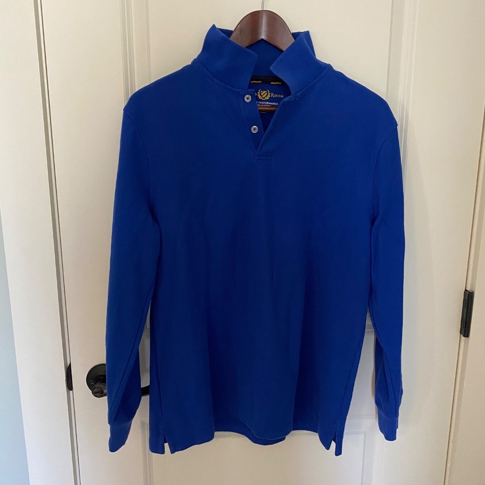Club Room Men's Royal Blue Long Sleeve Polo
